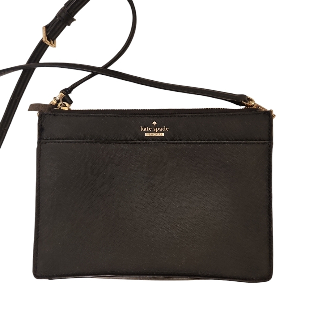 Kate Spade New York Women's Black Saffiano Leather Crossbody - Picture 1 of 16